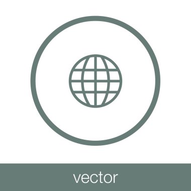 Dünya ikonu. Dünya ikonu. Düz biçim tasarım resimleme simgesini kavra.