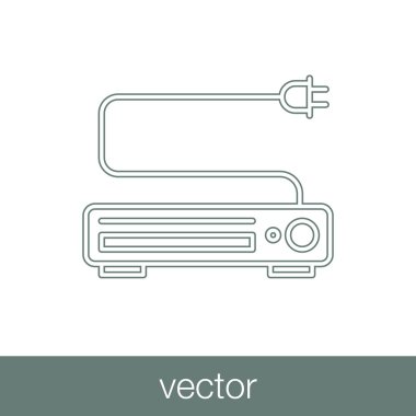 Projektör simgesi. Düz biçim tasarım resimleme simgesini kavra.