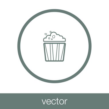 Patlamış mısır ikonu. Düz biçim tasarım resimleme simgesini kavra.