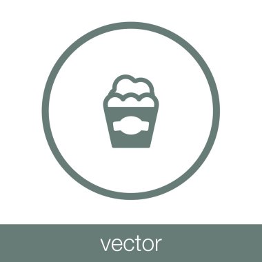 Patlamış mısır ikonu. Düz biçim tasarım resimleme simgesini kavra.