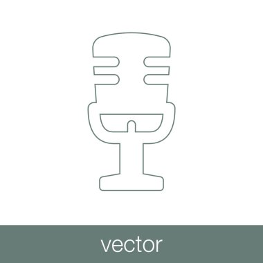 Mikrofon simgesi. Düz biçim tasarım resimleme simgesini kavra.