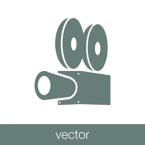 Icono Cámara Vídeo Icono Ilustración Diseño Estilo Plano Concepto — Vector de stock