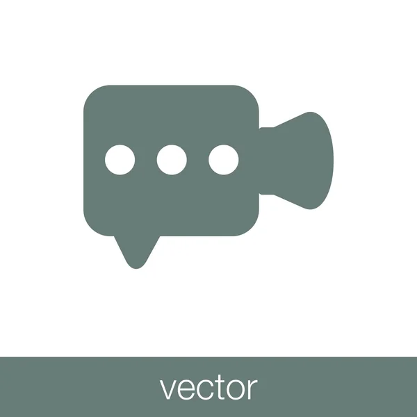 Videocamera Icoon Concept Platte Stijl Illustratie Pictogram — Stockvector