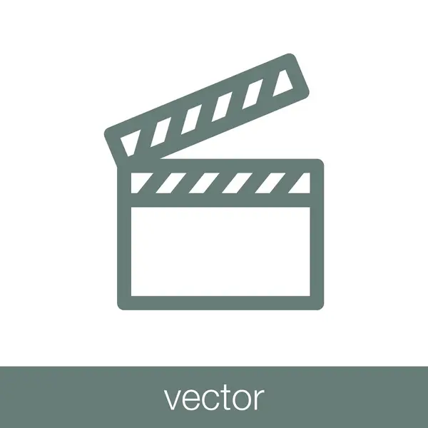 Movie Icon Clap Board Icon Concept Flat Style Design Illustration — 스톡 벡터