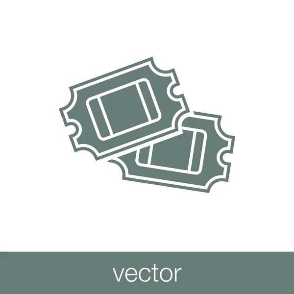 Значок Билета Иконка Плоским Дизайном — стоковый вектор
