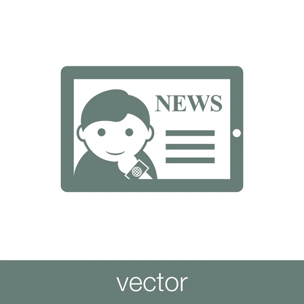 News Icon Concept Flat Style Design Illustration Icon — Stock Vector