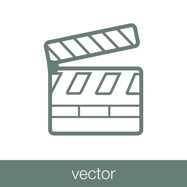 Icono Película Icono Del Tablero Aplausos Icono Ilustración Diseño Estilo — Vector de stock