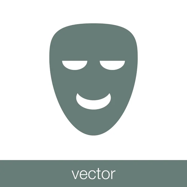 Theatermasken Ikone Konzept Flacher Stil Design Illustration Symbol — Stockvektor
