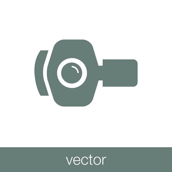 Значок Видеокамеры Иконка Плоским Дизайном — стоковый вектор