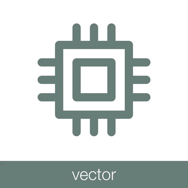 Icono Chip Icono Ilustración Diseño Estilo Plano Concepto — Vector de stock