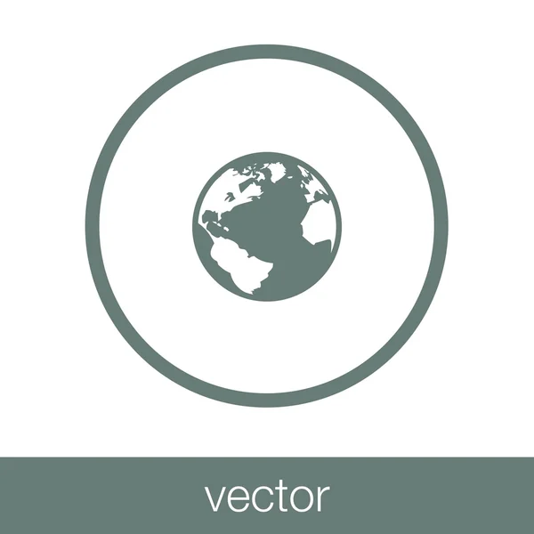 Globe Icoon Wereld Icoon Concept Platte Stijl Illustratie Pictogram — Stockvector