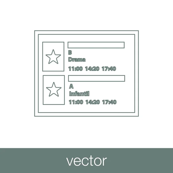 Icône Billet Concept Plat Design Illustration Icône — Image vectorielle