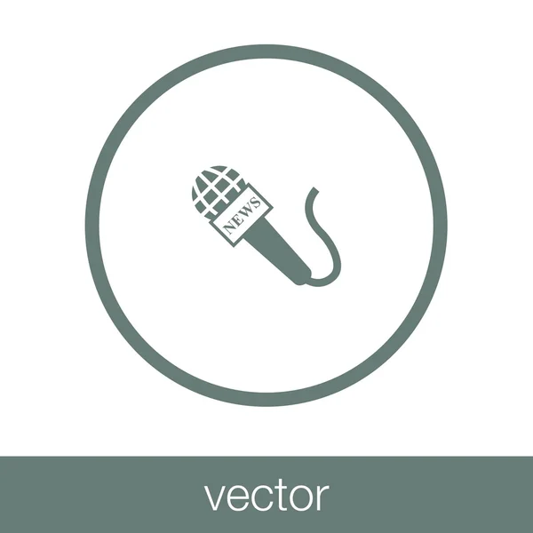 Icono Del Micrófono Icono Ilustración Diseño Estilo Plano Concepto — Vector de stock