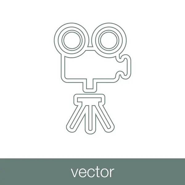 Значок Видеокамеры Иконка Плоским Дизайном — стоковый вектор