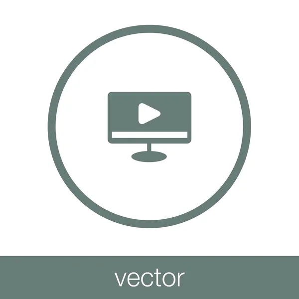 Icono Película Icono Ilustración Diseño Estilo Plano Concepto — Vector de stock