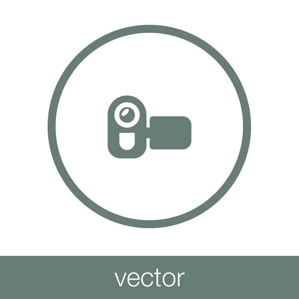 Icono Cámara Vídeo Icono Ilustración Diseño Estilo Plano Concepto — Vector de stock