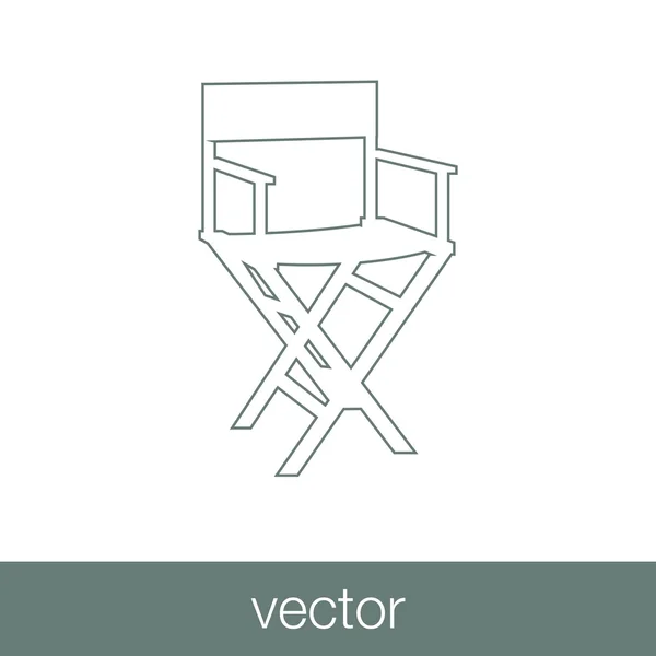 Director Chair Icon Chair Icon Concept Flat Style Design Illustration — Stock Vector