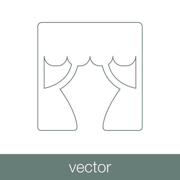 Значок Театрального Занавеса Иконка Плоским Дизайном — стоковый вектор