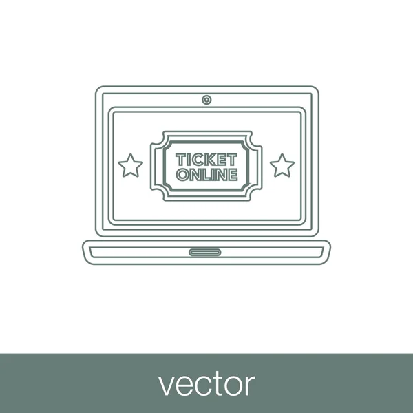 Icône Billet Concept Plat Design Illustration Icône — Image vectorielle