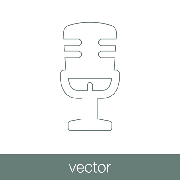 Icono Del Micrófono Icono Ilustración Diseño Estilo Plano Concepto — Vector de stock