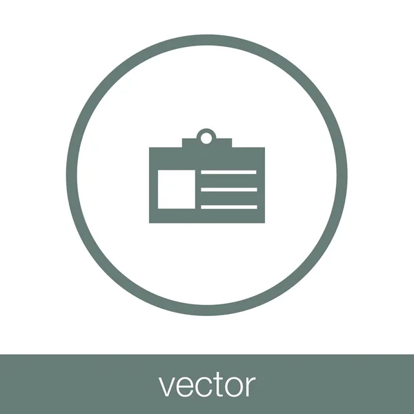 Icono Tarjeta Identificación Icono Identificación Icono Ilustración Diseño Estilo Plano — Vector de stock