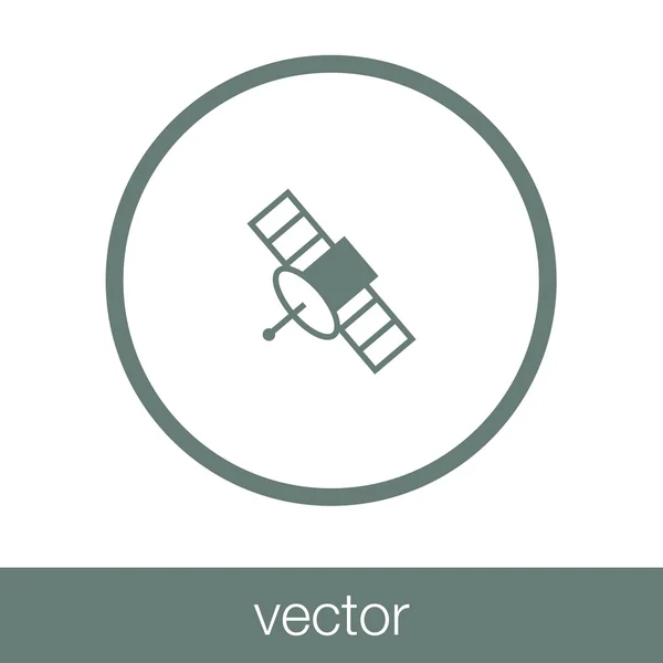 Иконка Спутника Иконка Плоским Дизайном — стоковый вектор