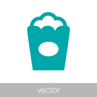 Patlamış mısır ikonu. Düz biçim tasarım resimleme simgesini kavra.