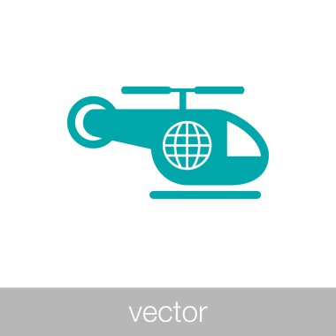 Helikopter simgesi. Düz biçim tasarım resimleme simgesini kavra.