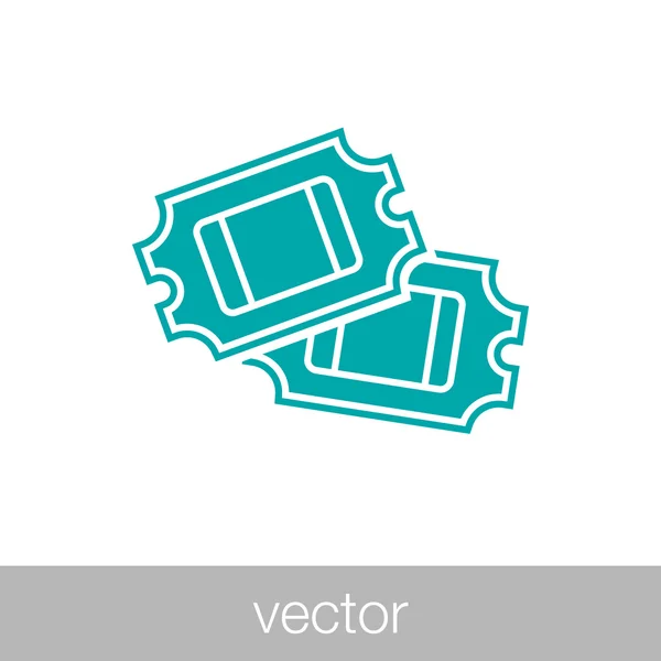 Значок Билета Иконка Плоским Дизайном — стоковый вектор