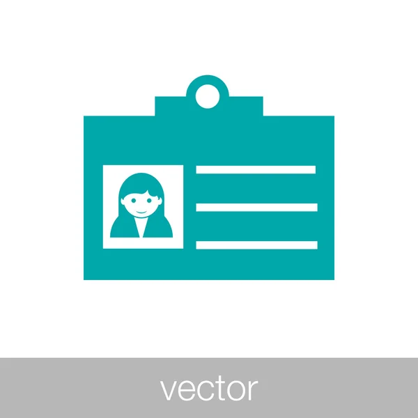 Identification Card Icon Icon Concept Flat Style Design Illustration Icon — ストックベクタ