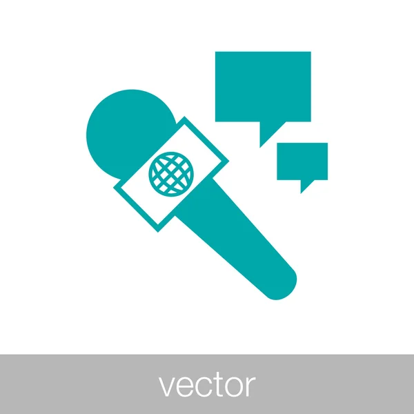 Icono Del Micrófono Icono Ilustración Diseño Estilo Plano Concepto — Vector de stock