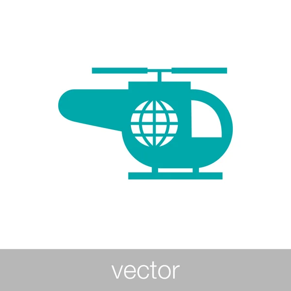 Icône Hélicoptère Concept Plat Design Illustration Icône — Image vectorielle