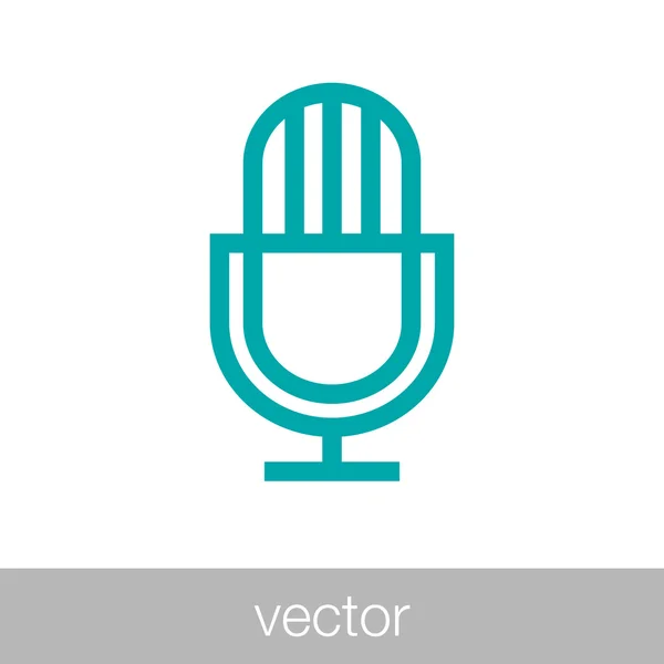 Microphone Icon Concept Flat Style Design Illustration Icon — 스톡 벡터