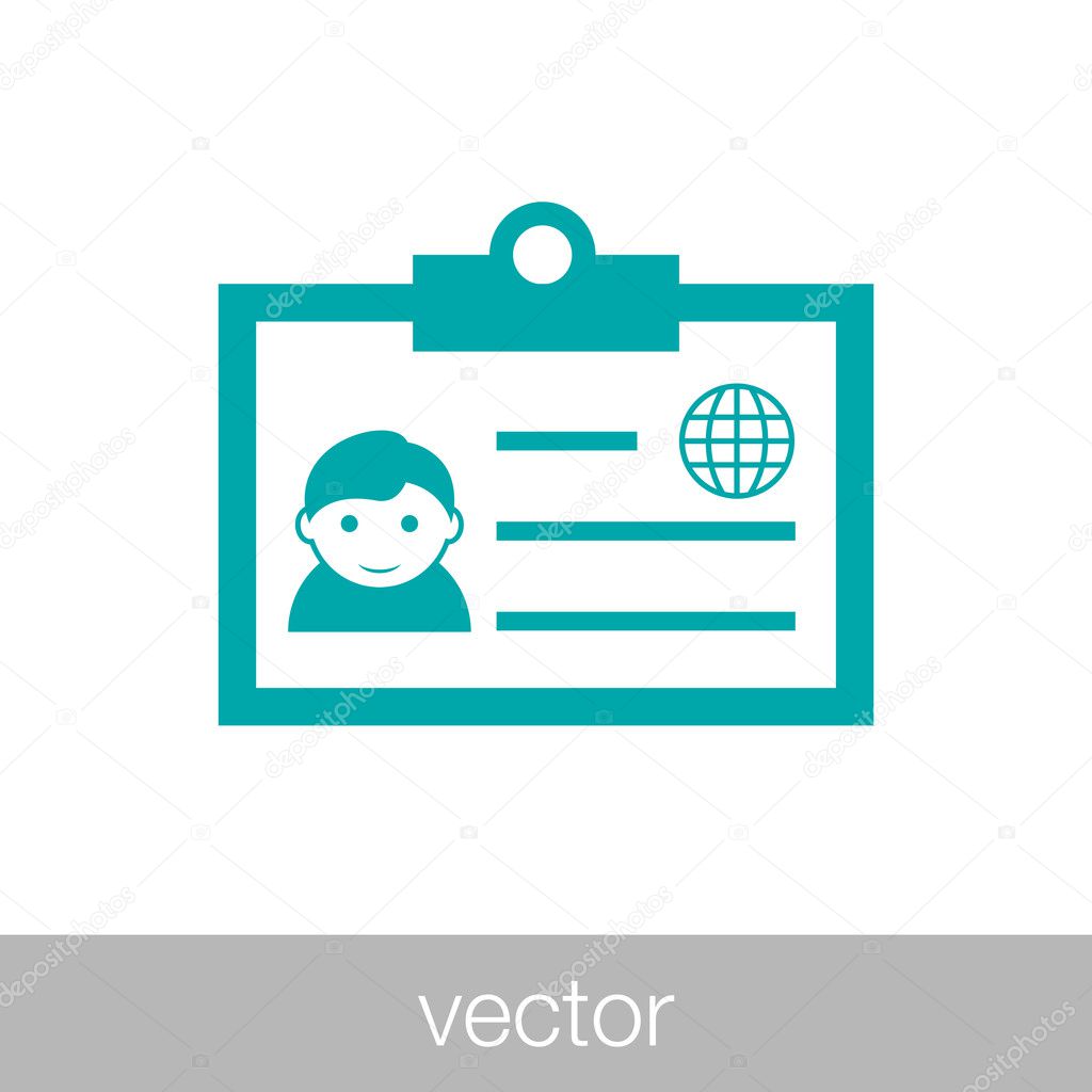 Identification card icon. Id card icon in flat style. Vector illustration  Stock Vector