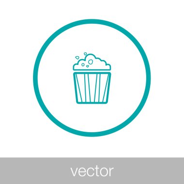 Patlamış mısır ikonu. Düz biçim tasarım resimleme simgesini kavra.