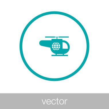 Helikopter simgesi. Düz biçim tasarım resimleme simgesini kavra.