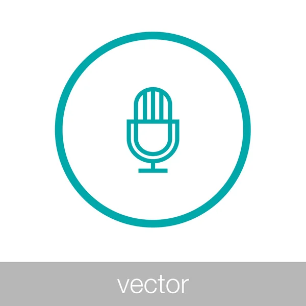 Microphone Icon Concept Flat Style Design Illustration Icon — 스톡 벡터