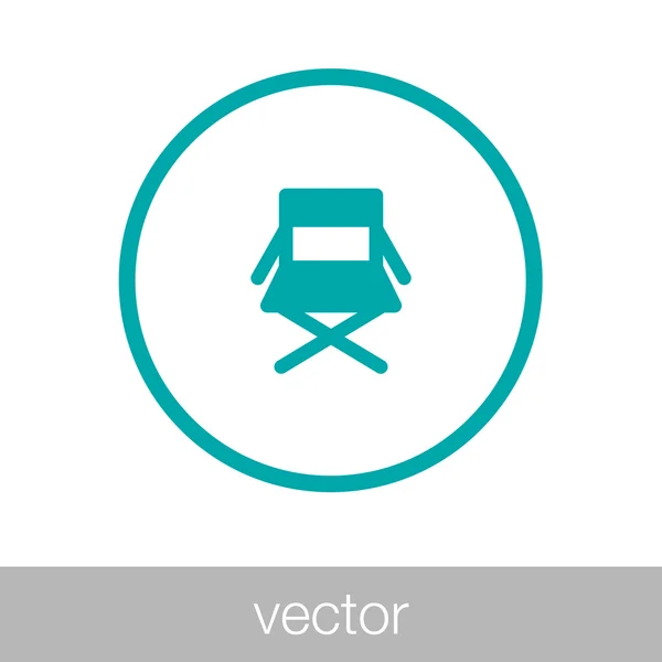 Regiestuhl Ikone Stuhlicon Konzept Flacher Stil Design Illustration Symbol — Stockvektor