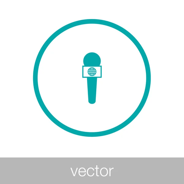 Mikrofon Ikon Koncepció Lapos Stílusú Design Illusztráció Ikon — Stock Vector