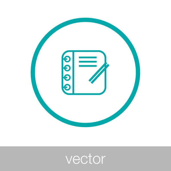 Notebook Icon Concept Flat Style Design Illustration Icon — ストックベクタ