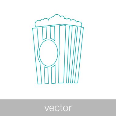 Patlamış mısır ikonu. Düz biçim tasarım resimleme simgesini kavra.