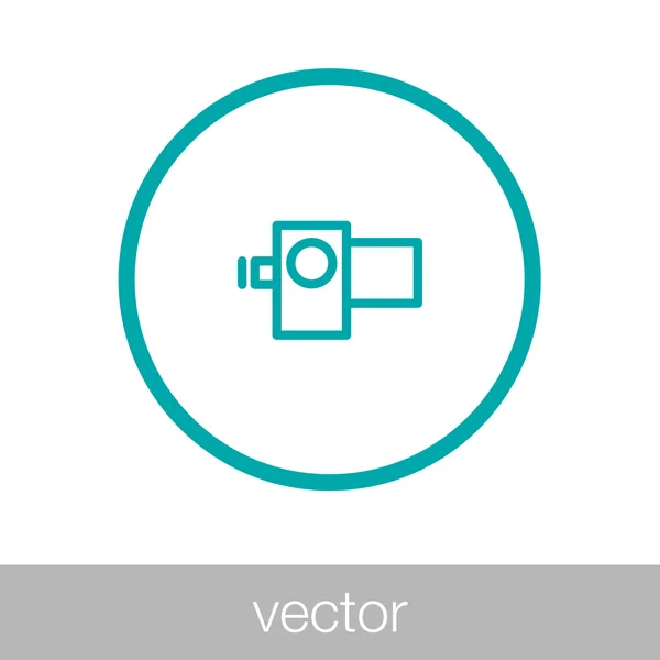 Video Camera Icon Concept Flat Style Design Illustration Icon — Stock Vector