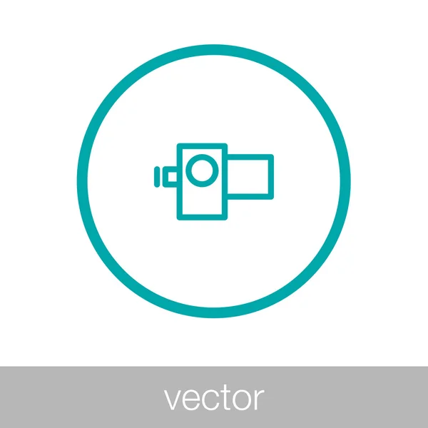 Videokamerasykone Konzept Flacher Stil Design Illustration Symbol — Stockvektor