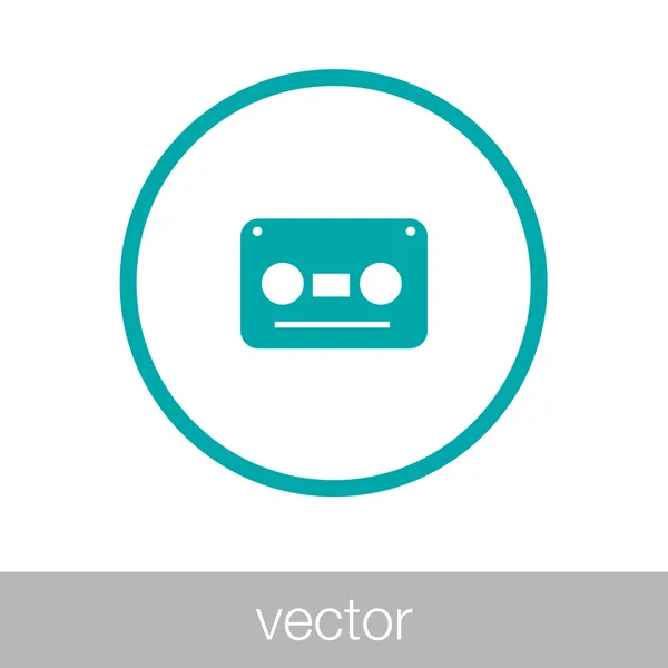 Music Tape Icon Concept Flat Style Design Illustration Icon — ストックベクタ