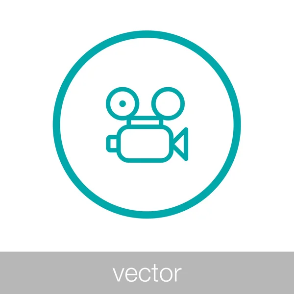 Videokamerasykone Konzept Flacher Stil Design Illustration Symbol — Stockvektor