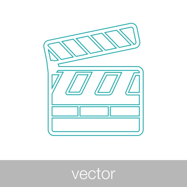 Icono Película Icono Del Tablero Aplausos Icono Ilustración Diseño Estilo — Vector de stock
