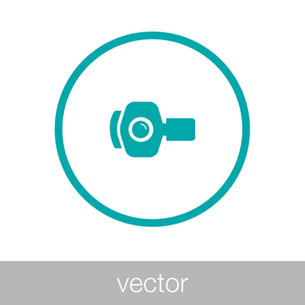 Videokamera Ikon Koncepció Lapos Stílusú Design Illusztráció Ikon — Stock Vector