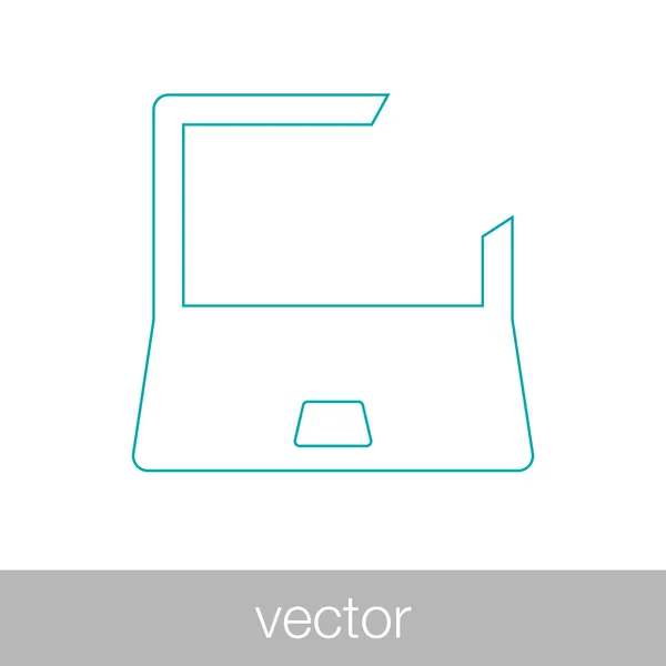 Icône Ordinateur Portable Icône Ordinateur Personnel Concept Plat Design Illustration — Image vectorielle
