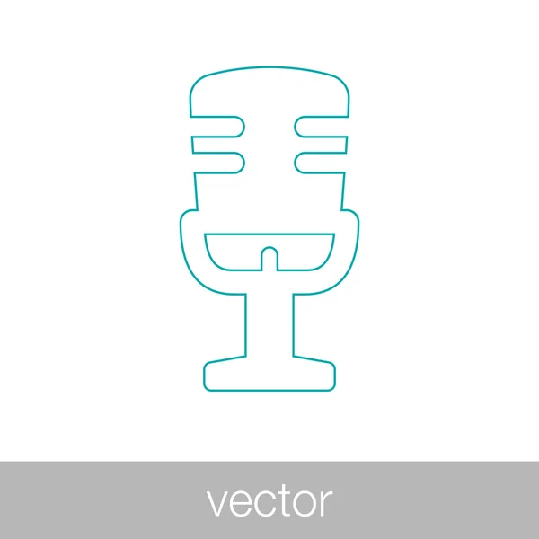 Значок Микрофона Иконка Плоским Дизайном — стоковый вектор