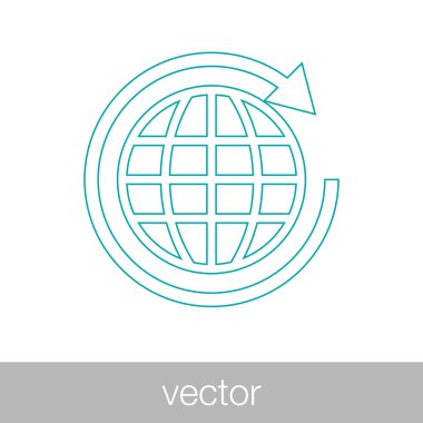 Dünya ikonu. Dünya ikonu. Düz biçim tasarım resimleme simgesini kavra.